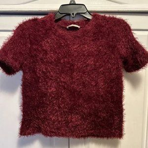 Zara Trafaluc Burgundy Sweater Top